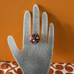 Bague motif hexagonal multicolore